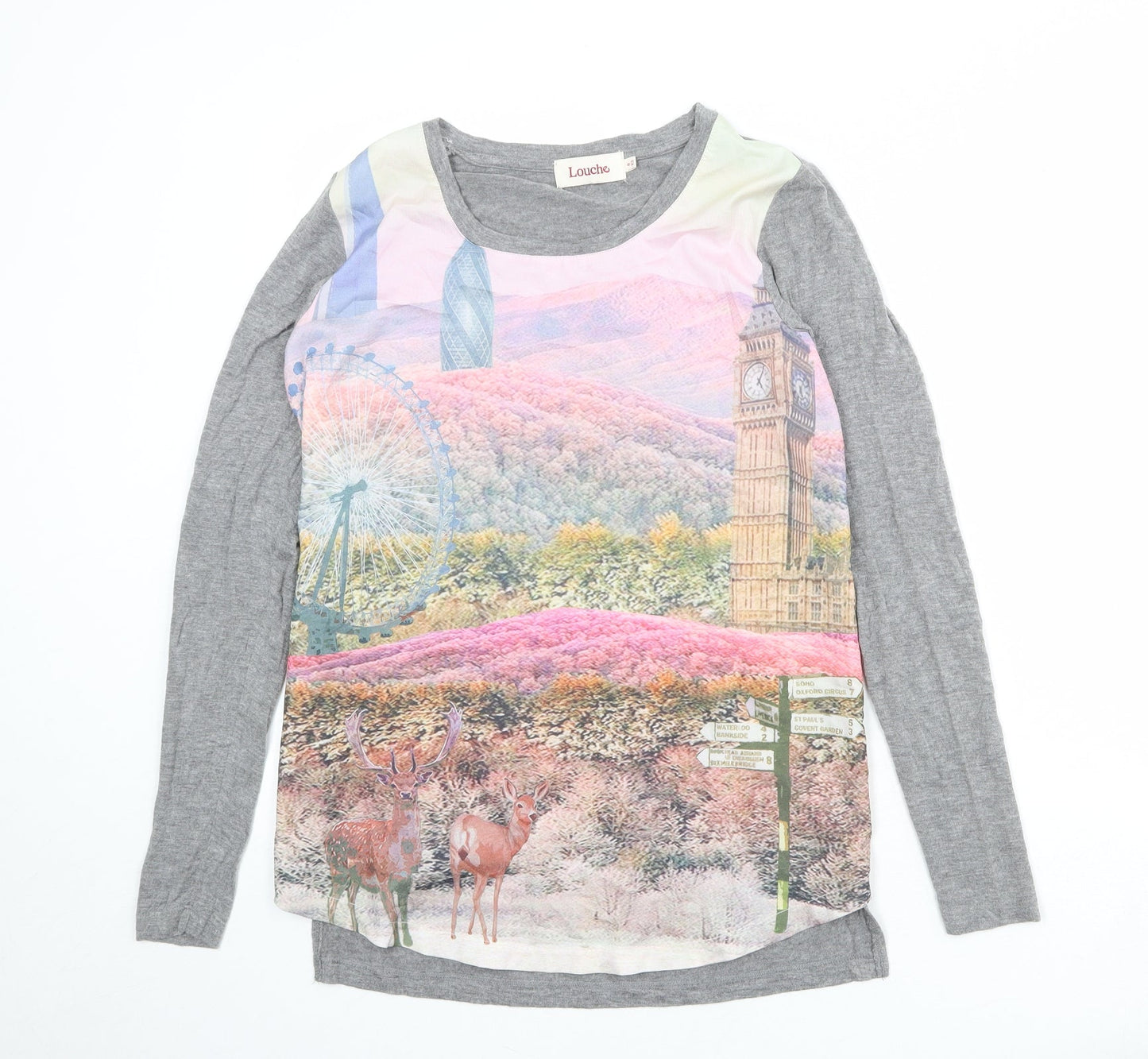 Womens UK Size 8 Louche Multicoloured Basic Blouse