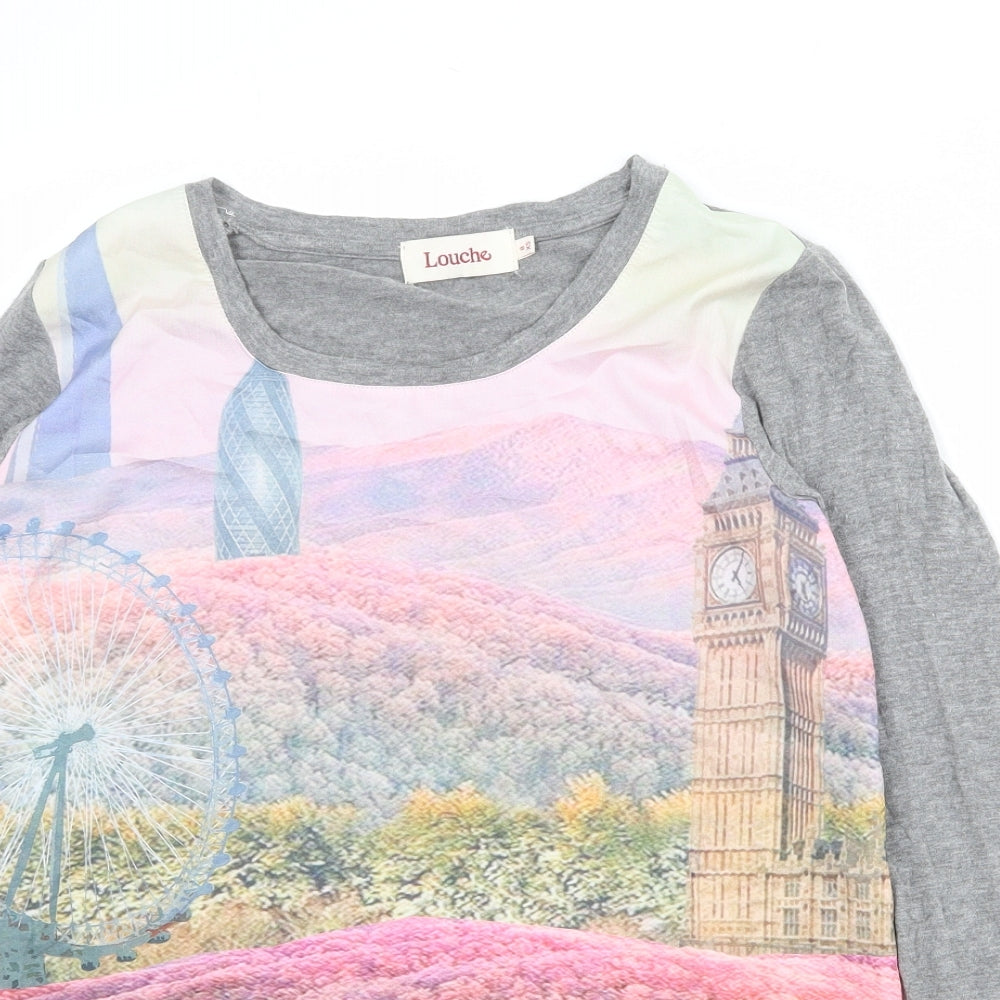 Womens UK Size 8 Louche Multicoloured Basic Blouse