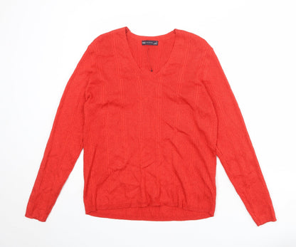 Womens UK Size 18 Marks and Spencer Red Pullover Jumper