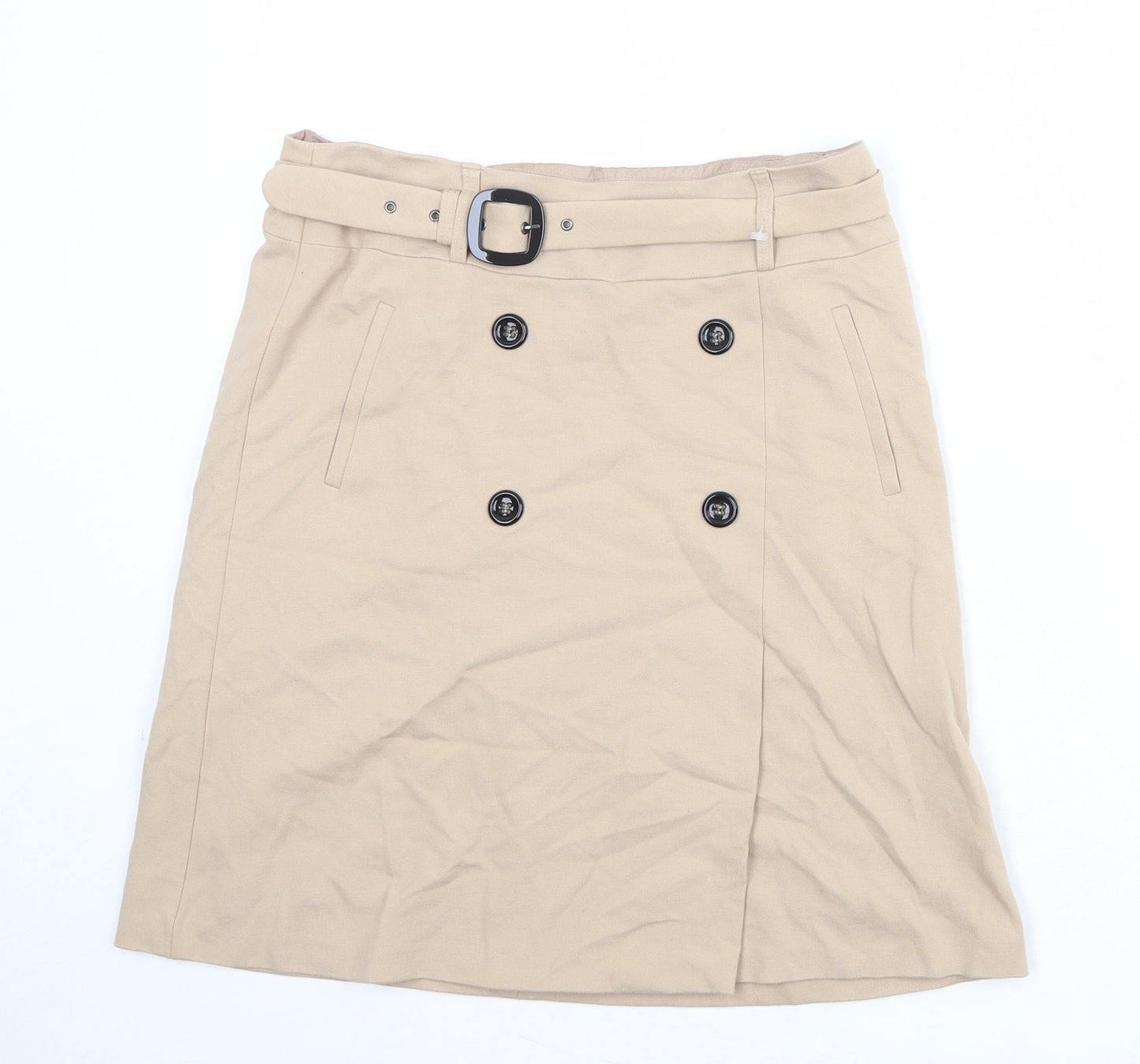 Gerry Weber Womens Beige Polyester A-Line Skirt Size 30 in Zip - Belt included