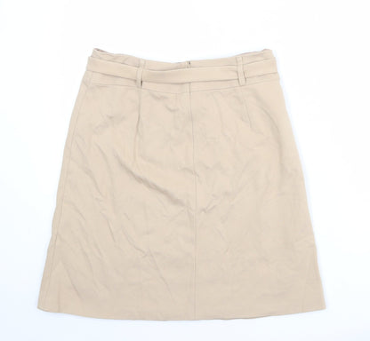 Gerry Weber Womens Beige Polyester A-Line Skirt Size 30 in Zip - Belt included