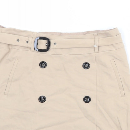Gerry Weber Womens Beige Polyester A-Line Skirt Size 30 in Zip - Belt included