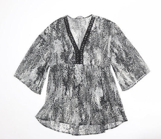 Womens UK Size 8 Marks and Spencer Grey Basic Blouse