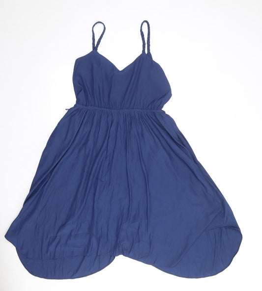 Gap Womens Blue Polyester Slip Dress Size 6 V-Neck Pullover