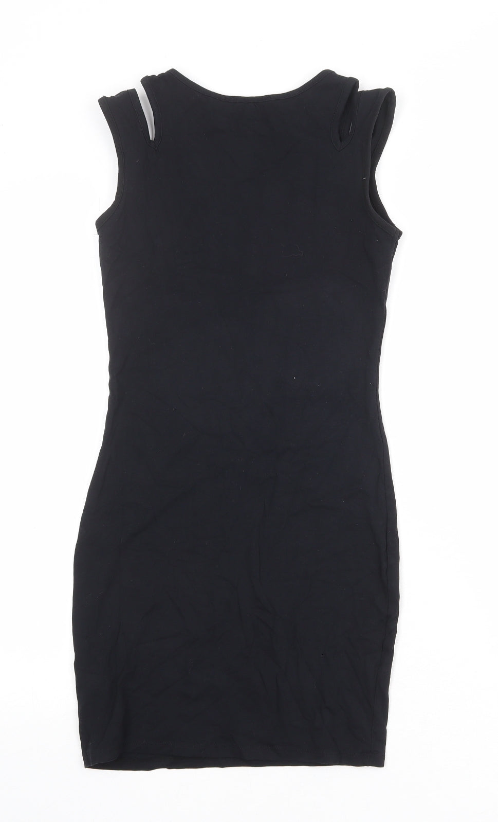 New Look Womens Black Cotton Bodycon Size 10 Round Neck Pullover