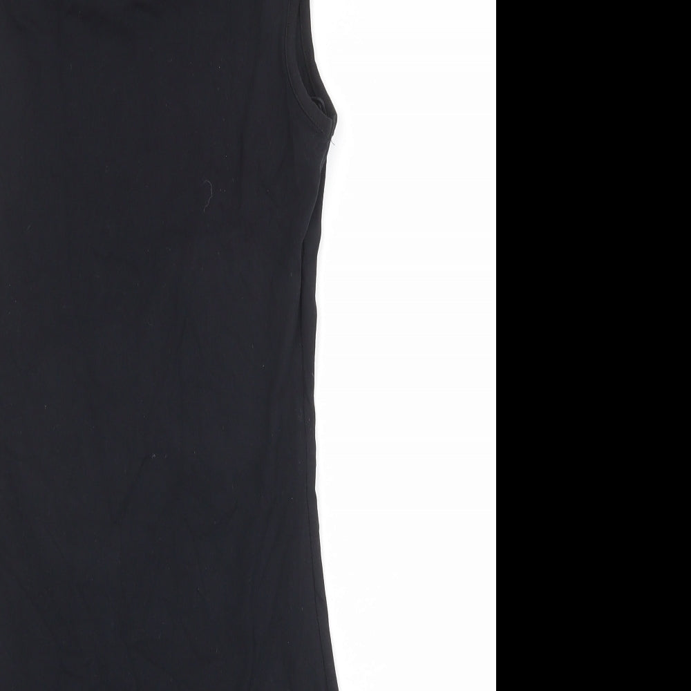 New Look Womens Black Cotton Bodycon Size 10 Round Neck Pullover