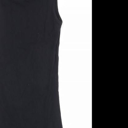 New Look Womens Black Cotton Bodycon Size 10 Round Neck Pullover