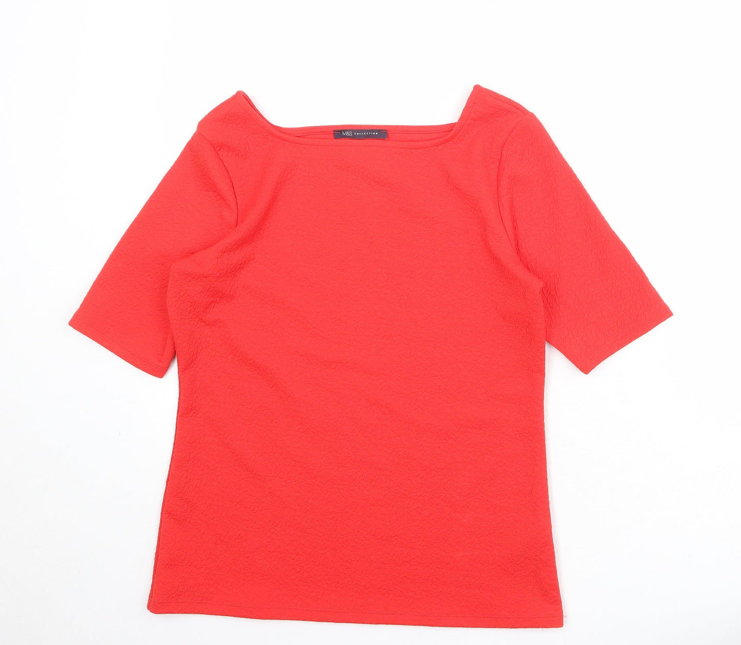 Womens UK Size 12 Marks and Spencer Red Basic T-Shirt