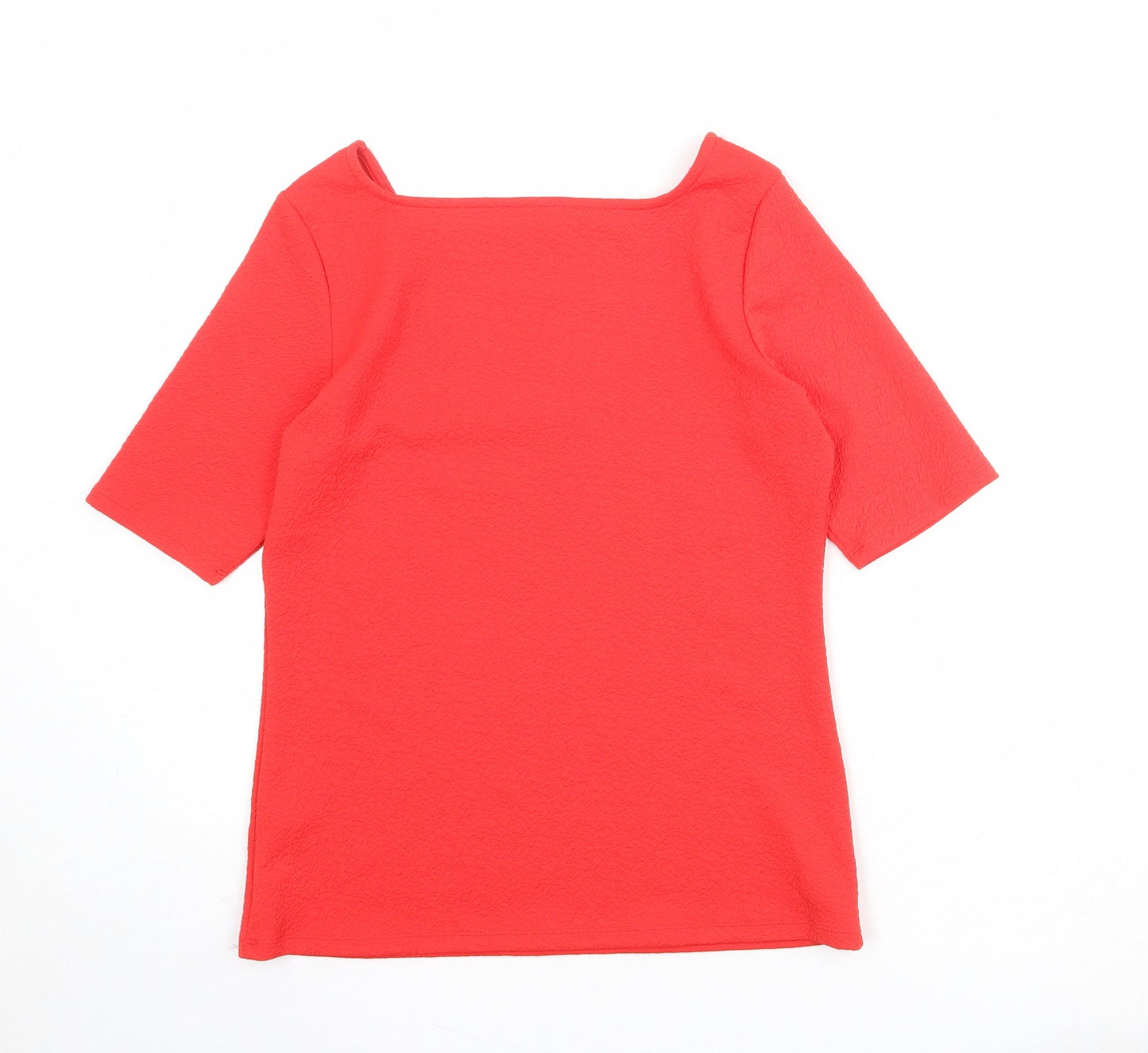 Womens UK Size 12 Marks and Spencer Red Basic T-Shirt