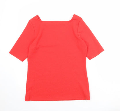 Womens UK Size 12 Marks and Spencer Red Basic T-Shirt