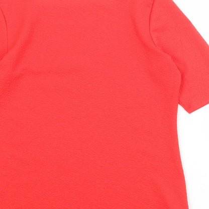Womens UK Size 12 Marks and Spencer Red Basic T-Shirt