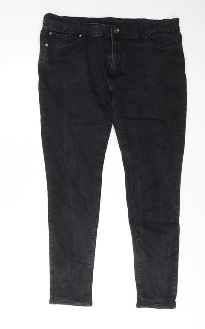 ze enzo Womens Black Cotton Skinny Jeans Size 40 in Regular Zip