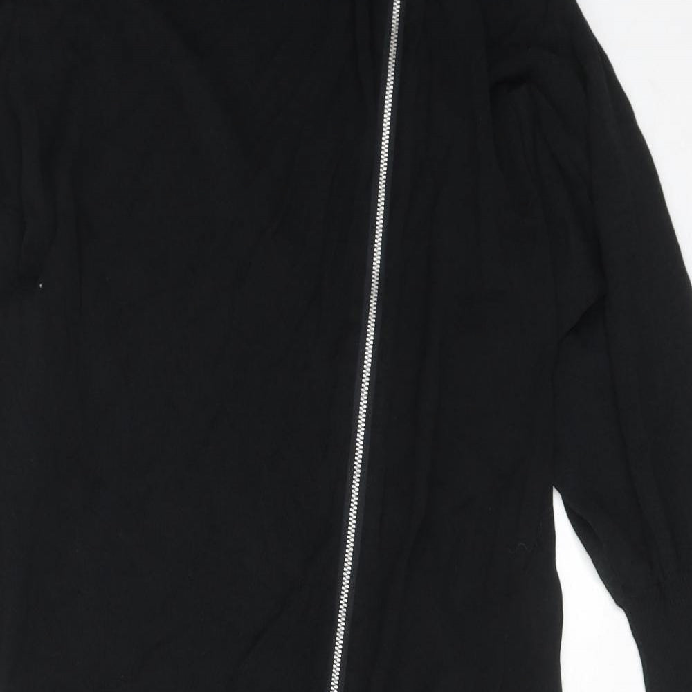 NEXT Womens Black Cotton Pencil Dress Size S Boat Neck Zip - Slash Neck