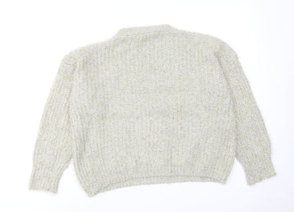 Kazo Womens Gold Round Neck Acrylic Pullover Jumper Size L