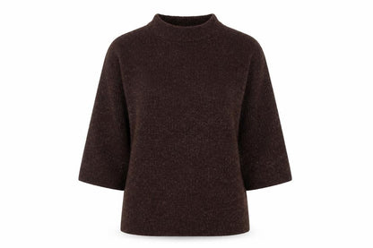 Warehouse Womens Brown Mock Neck Acrylic Pullover Jumper Size 8