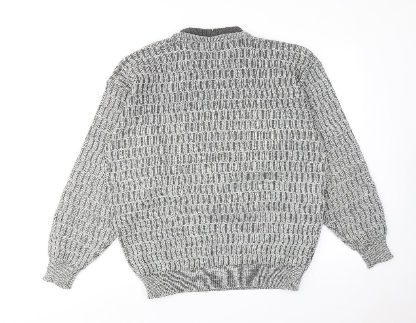 NICO Mens Grey High Neck Acrylic Pullover Jumper Size M Long Sleeve