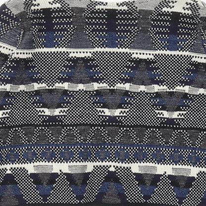Dorothy Perkins Womens Blue V-Neck Geometric Acrylic Cardigan Jumper Size 6