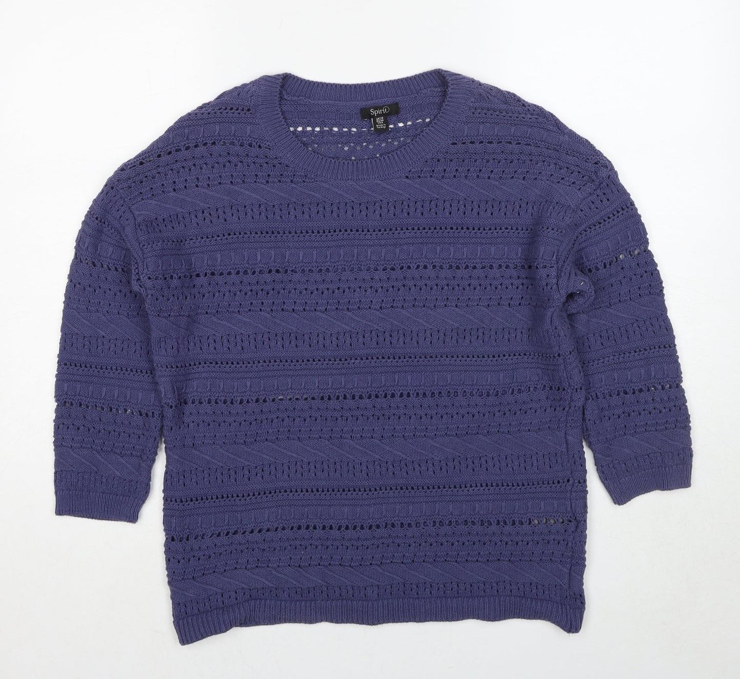 Womens UK Size 10 M&Co Blue Pullover Jumper