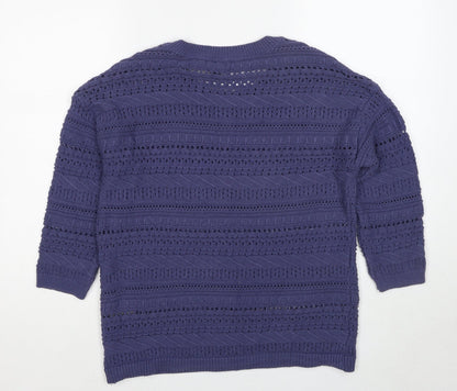 Womens UK Size 10 M&Co Blue Pullover Jumper