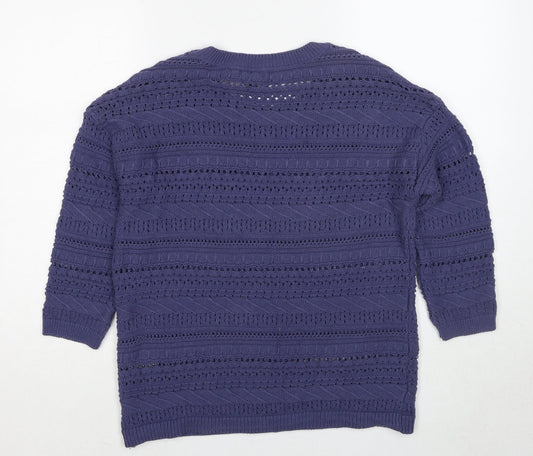 Womens UK Size 10 M&Co Blue Pullover Jumper