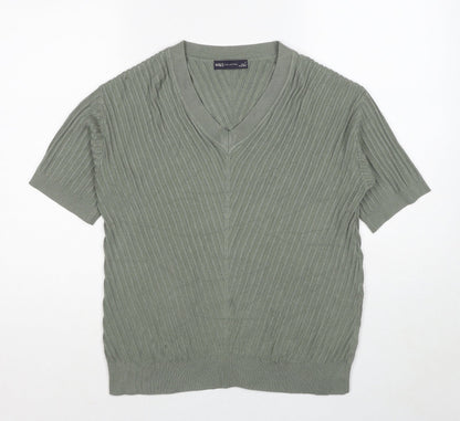 Womens UK Size S Marks and Spencer Green Basic T-Shirt