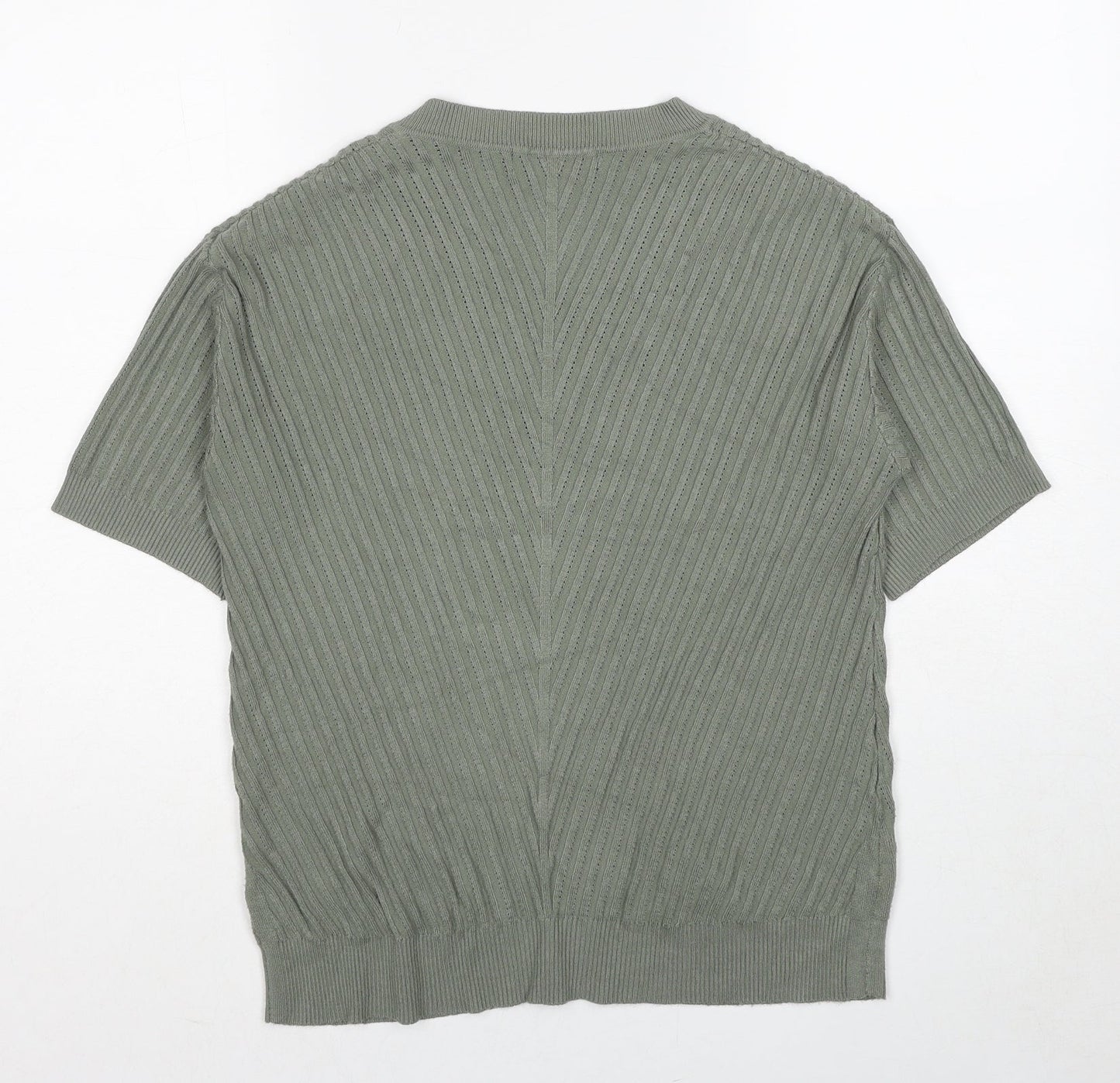 Womens UK Size S Marks and Spencer Green Basic T-Shirt