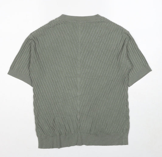Womens UK Size S Marks and Spencer Green Basic T-Shirt