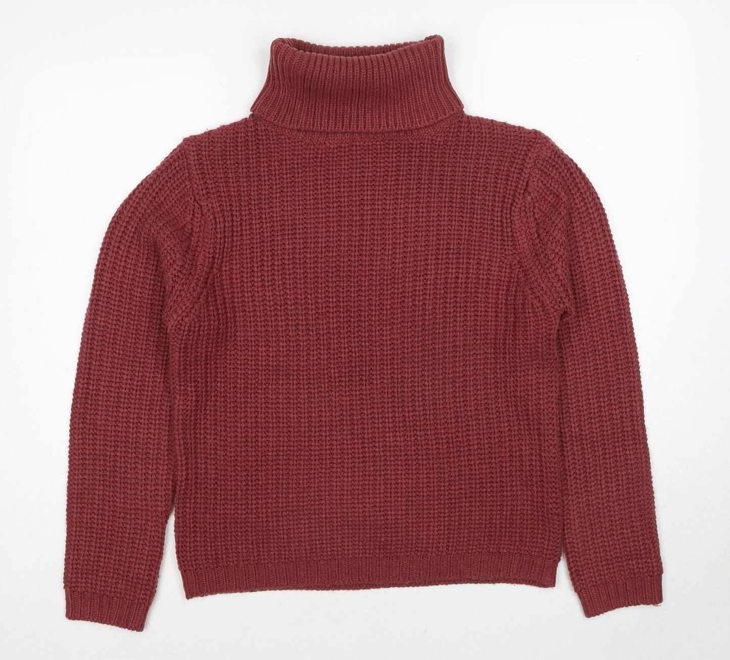 Rut & Circle Womens Red Roll Neck Acrylic Pullover Jumper Size S