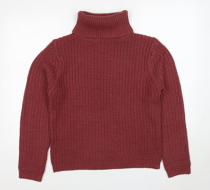 Rut & Circle Womens Red Roll Neck Acrylic Pullover Jumper Size S
