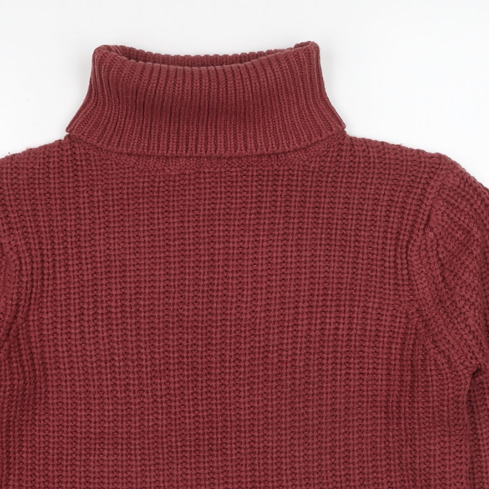 Rut & Circle Womens Red Roll Neck Acrylic Pullover Jumper Size S