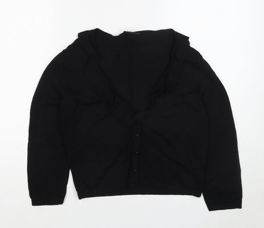 Alex & Co Womens Black V-Neck Viscose Cardigan Jumper Size 10