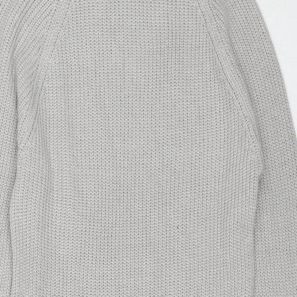 PRETTYLITTLETHING Womens Grey Acrylic Jumper Dress Size XS Roll Neck Pullover