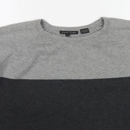 Jeanne Pierre Womens Multicoloured Round Neck Cotton Pullover Jumper Size L - Colourblock