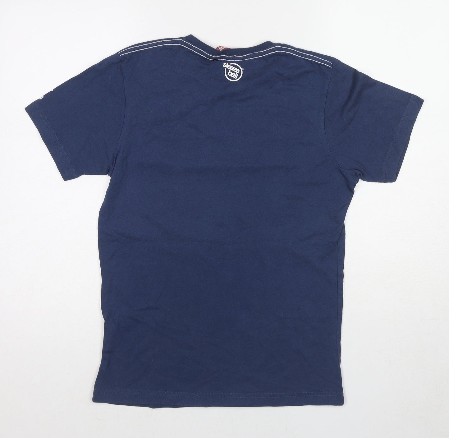 Sleezeball Mens Blue Cotton T-Shirt Size S Round Neck - If found please return to the pub