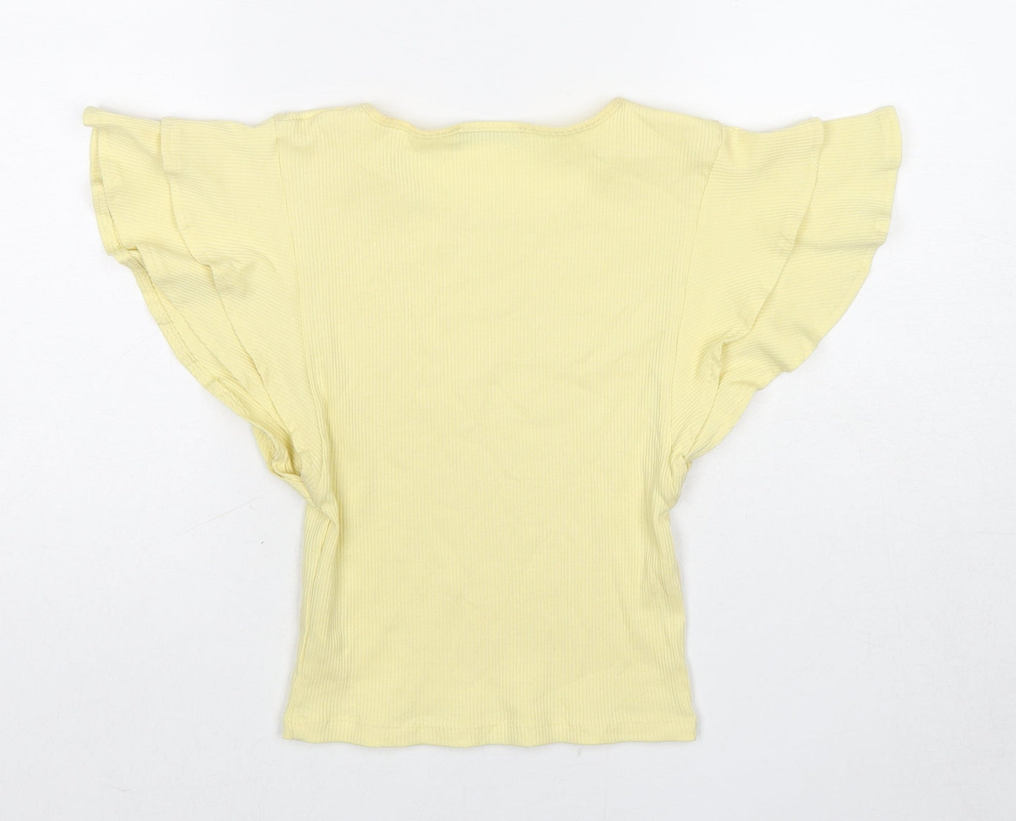 Womens UK Size S Zara Yellow Basic Tank