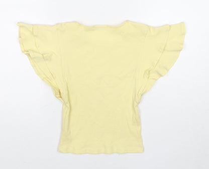 Womens UK Size S Zara Yellow Basic Tank