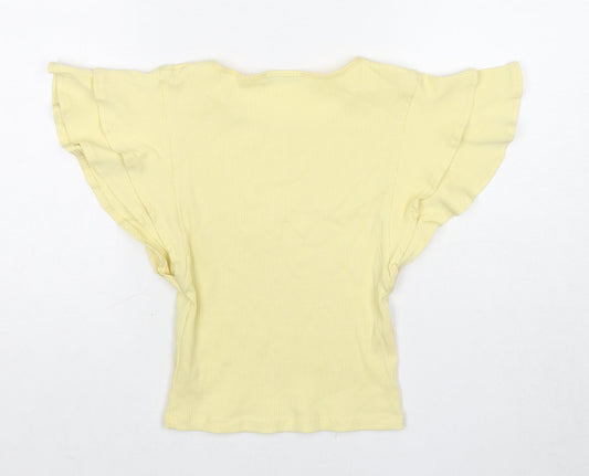 Womens UK Size S Zara Yellow Basic Tank