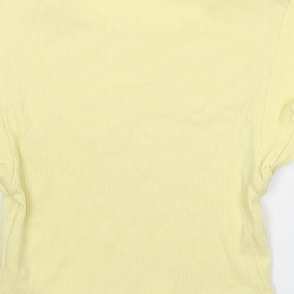 Womens UK Size S Zara Yellow Basic Tank