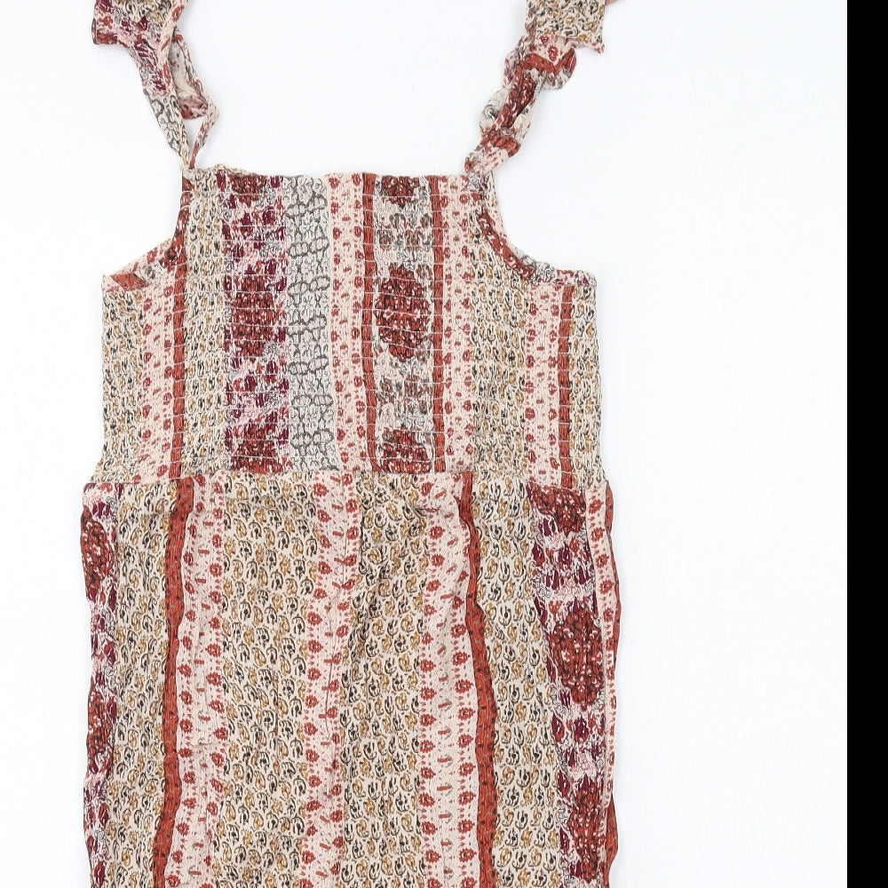 NEXT Womens Multicoloured Geometric Viscose Playsuit One-Piece Size 10 Pullover