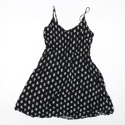 Gap Womens Black Paisley Viscose Slip Dress Size S V-Neck Pullover