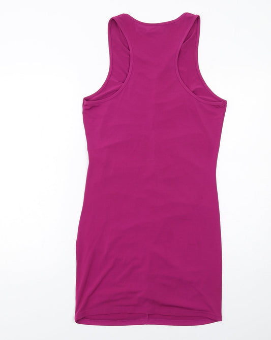 Noisy may Womens Pink Polyester Bodycon Size L V-Neck Pullover