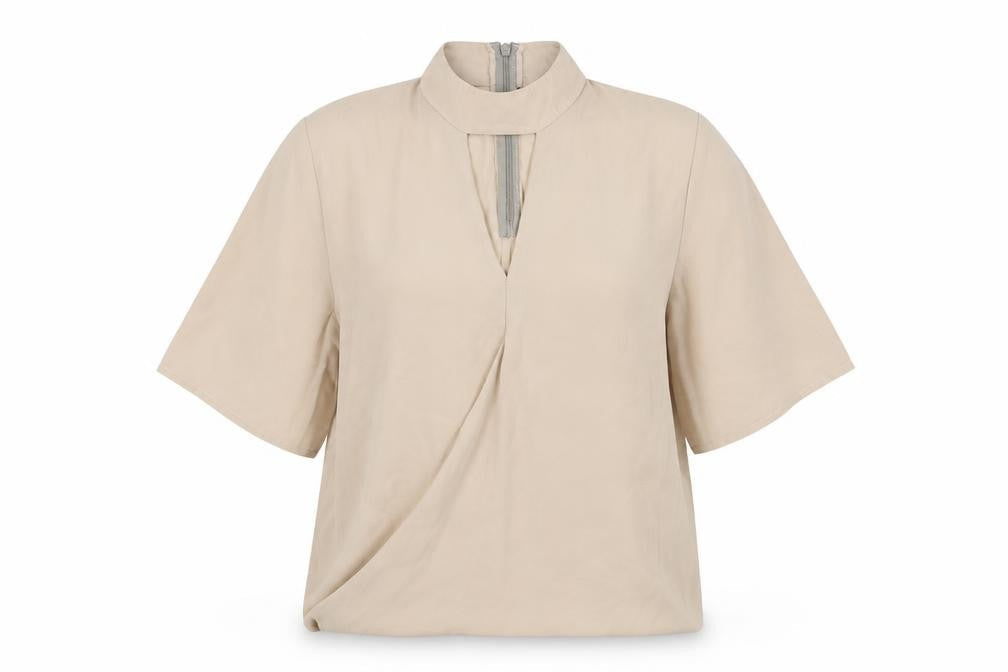 Womens UK Size 8 Boohoo Beige Basic Blouse
