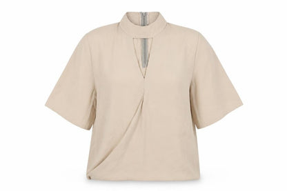 Womens UK Size 8 Boohoo Beige Basic Blouse