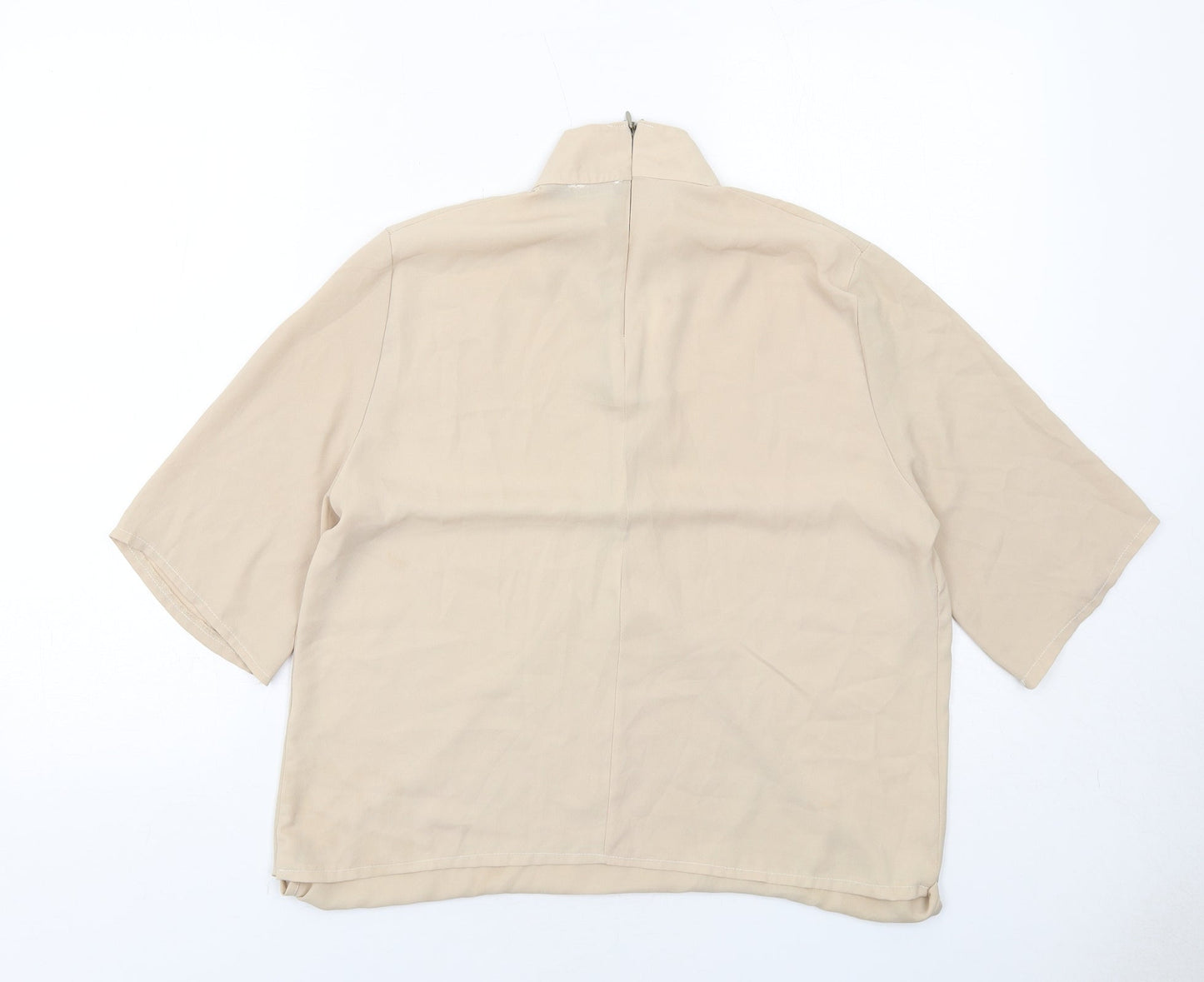 Boohoo Womens Beige Polyester Basic Blouse Size 8 Halter