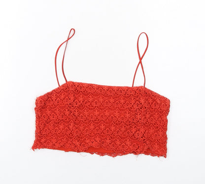 Womens UK Size S Zara Red Cropped Tank