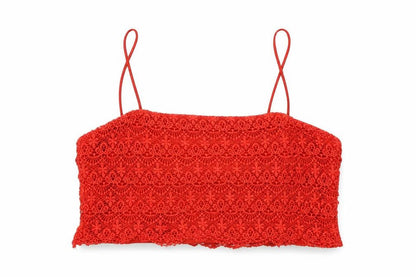 Womens UK Size S Zara Red Cropped Tank