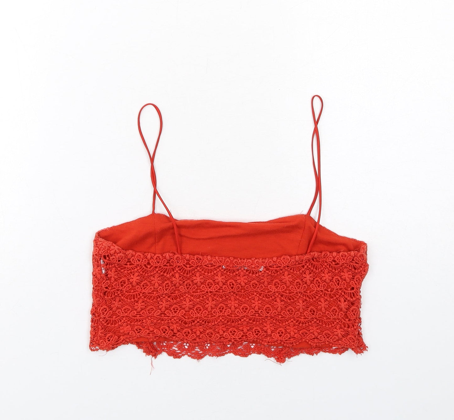 Womens UK Size S Zara Red Cropped Tank
