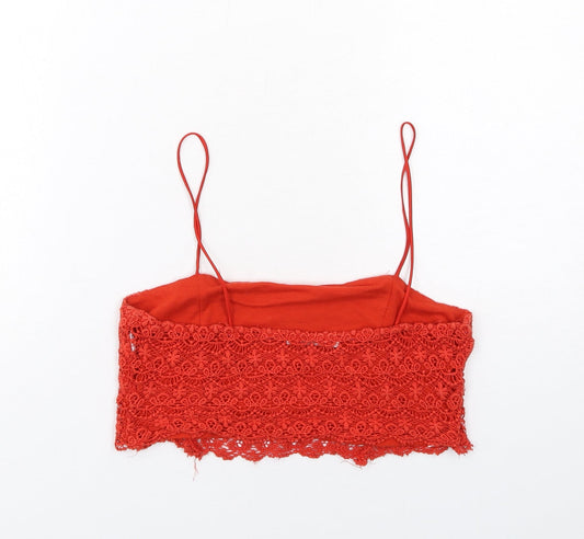 Womens UK Size S Zara Red Cropped Tank
