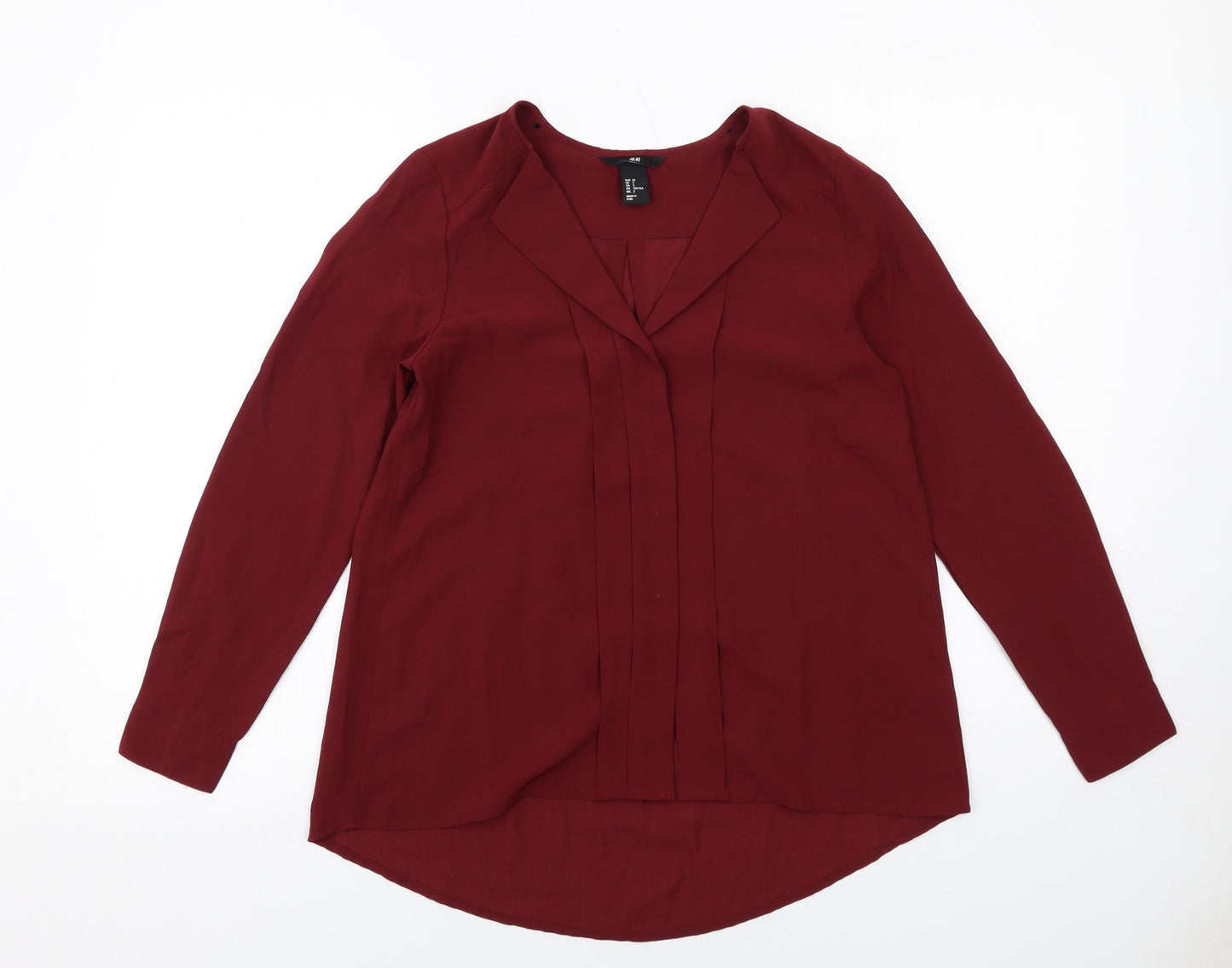 Womens UK Size 4 H&M Red Basic Blouse