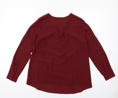 Womens UK Size 4 H&M Red Basic Blouse